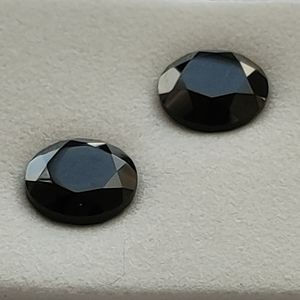 2x 4ct 8mm round black spinel gem set